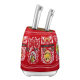 Набір ножів SMEG Dolce&Gabbana, 6 ножів із підставкою, червоний