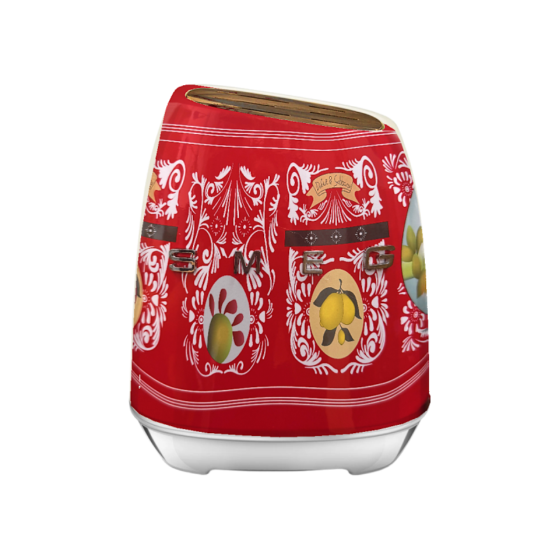 Набір ножів SMEG Dolce&Gabbana, 6 ножів із підставкою, червоний