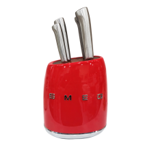 Набір кухонних ножів із підставкою SMEG, червоний, 7 предметів