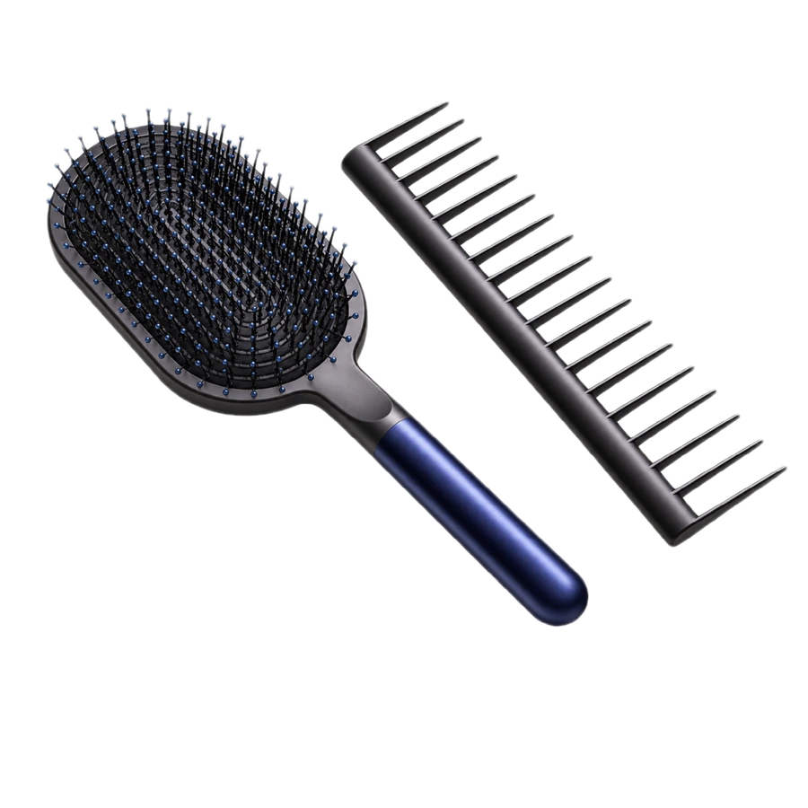 Dyson Designed Paddle Brush and Detangling Comb Prussian Blue/Black, набір щіток — деталі