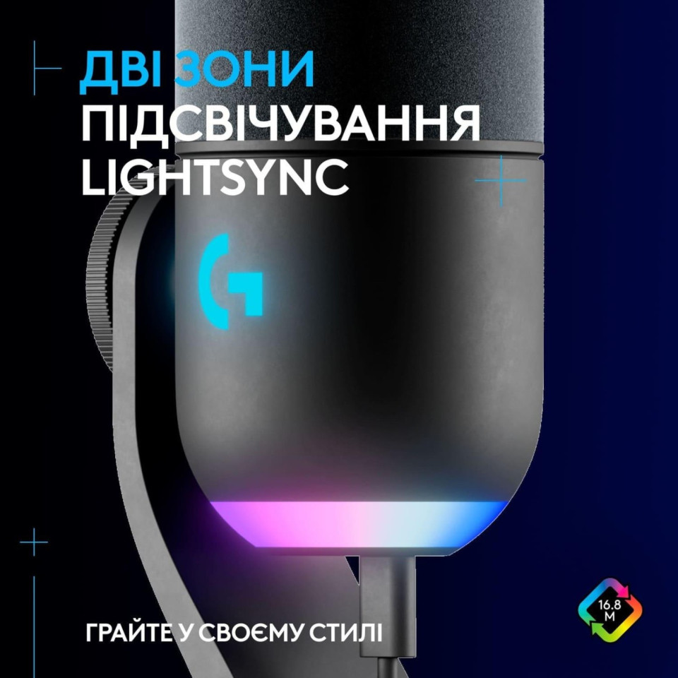 Дизайн і підсвічування Logitech Yeti GX