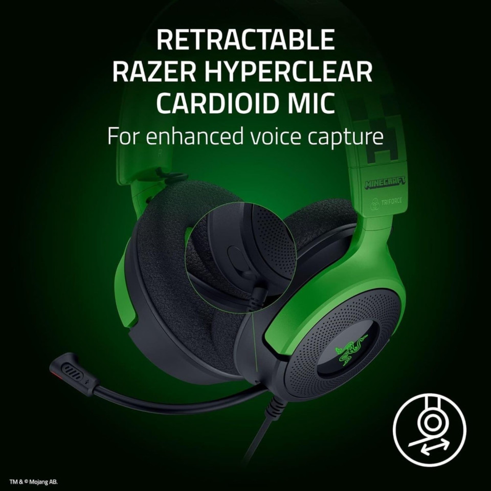 Razer Kraken V4 X Minecraft Edition у зеленому оформленні