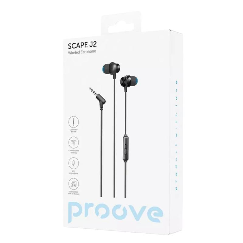 Навушники Proove Scape J2 (3,5 мм) Black (WESJ20000801)