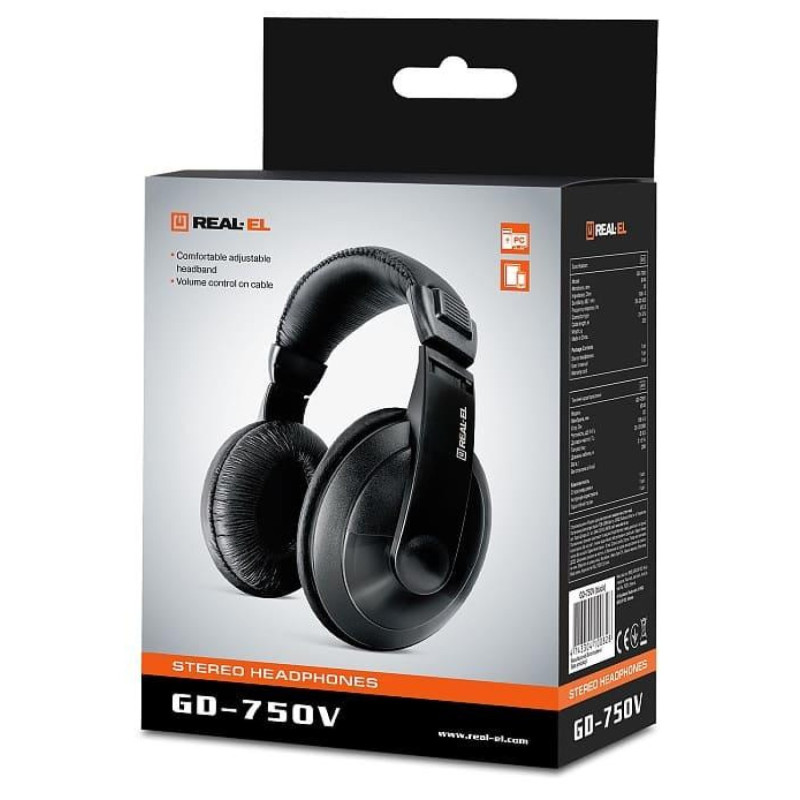 Навушники Real-EL GD-750V USB Black (EL124200015)