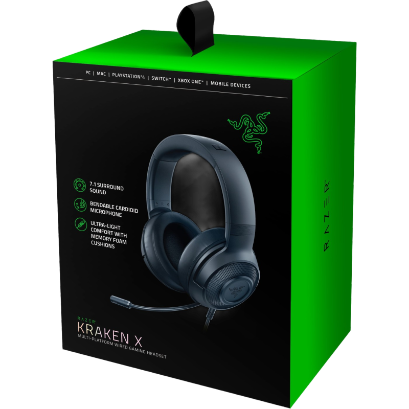 Комп’ютерна гарнітура Razer Kraken X Lite Black