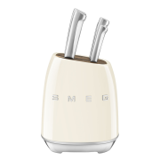 Набір кухонних ножів із підставкою SMEG, кремовий (KBSF02CR), 7 предметів