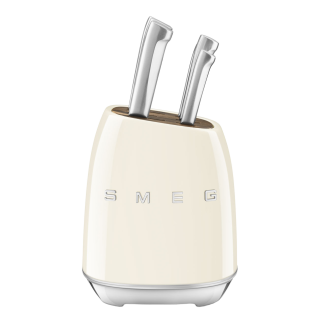 Набір кухонних ножів із підставкою SMEG, кремовий (KBSF02CR), 7 предметів