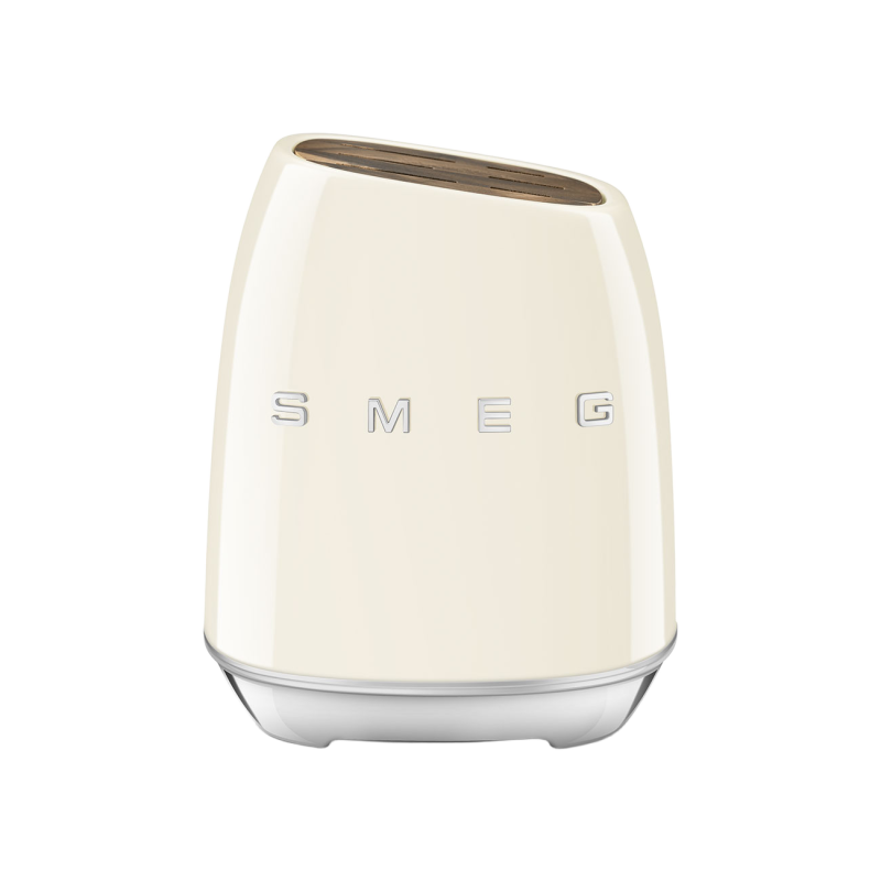 Набір кухонних ножів із підставкою SMEG, кремовий (KBSF02CR), 7 предметів