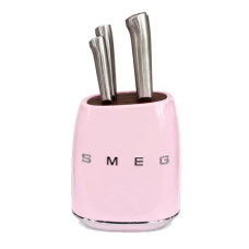 Набір кухонних ножів із підставкою SMEG, рожевий, 7 предметів