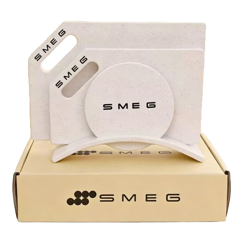 Комплект керамічних дошок із підставкою SMEG, мармуровий ефект