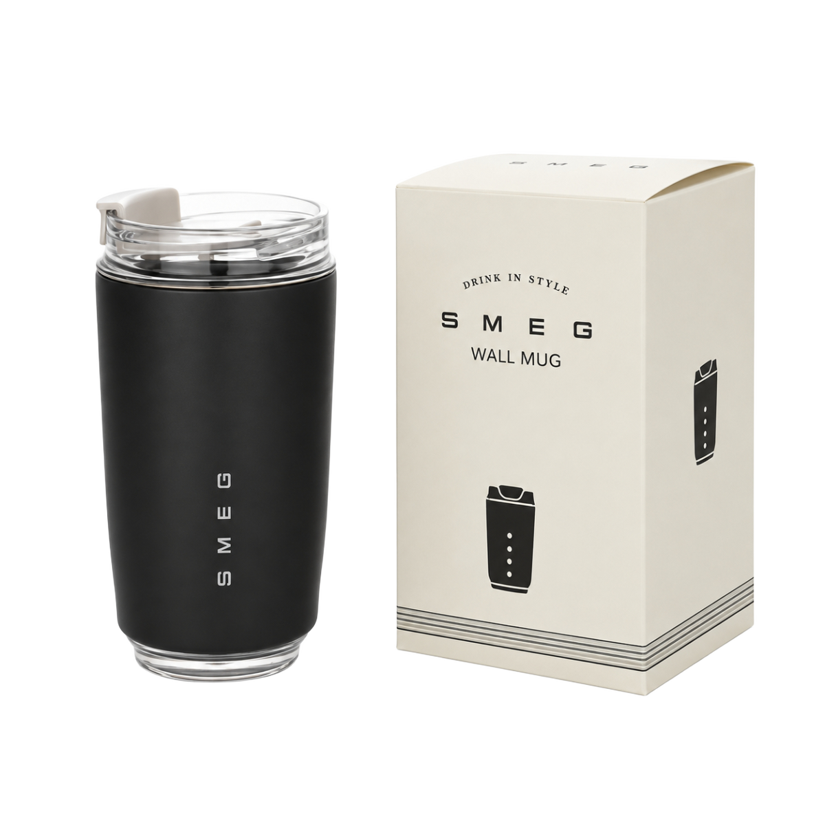 Термочашка для напоїв SMEG, чорна, 320 мл